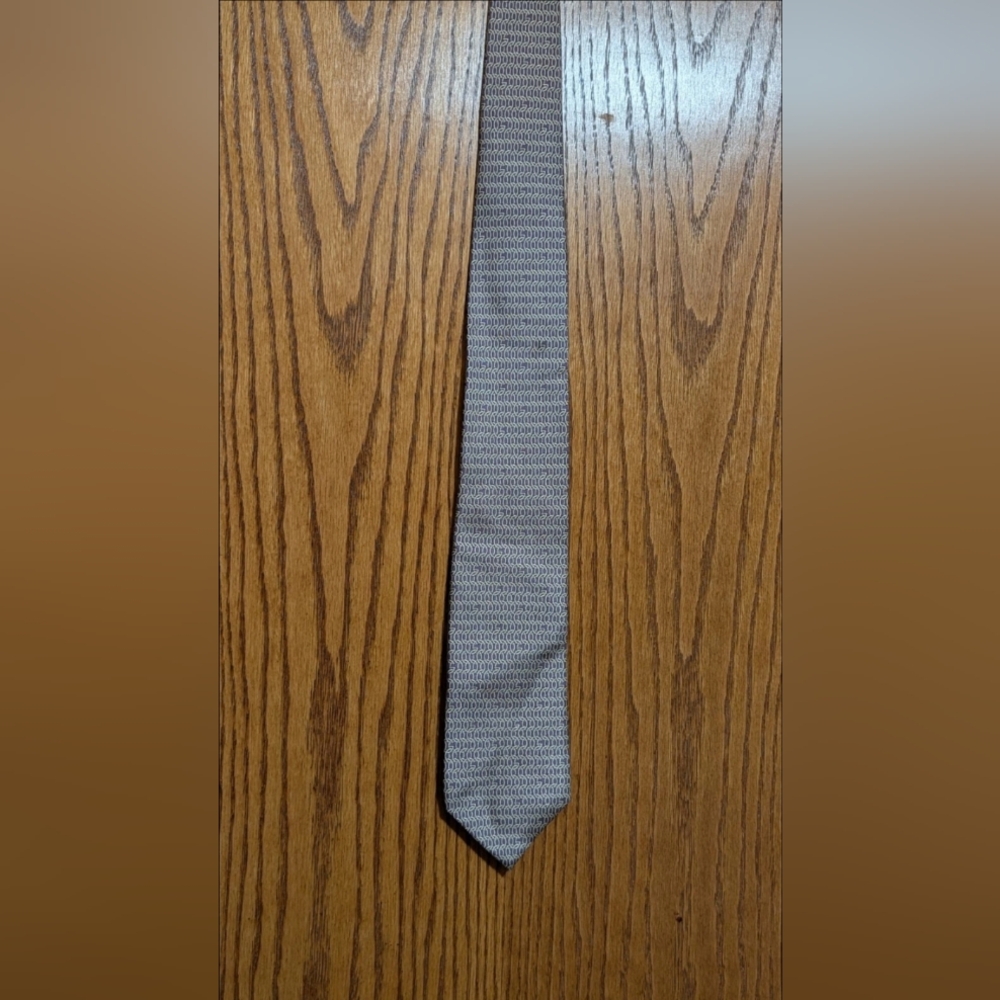 Vintage Gucci Silk Neck Tie Purple / Gold Chain Link